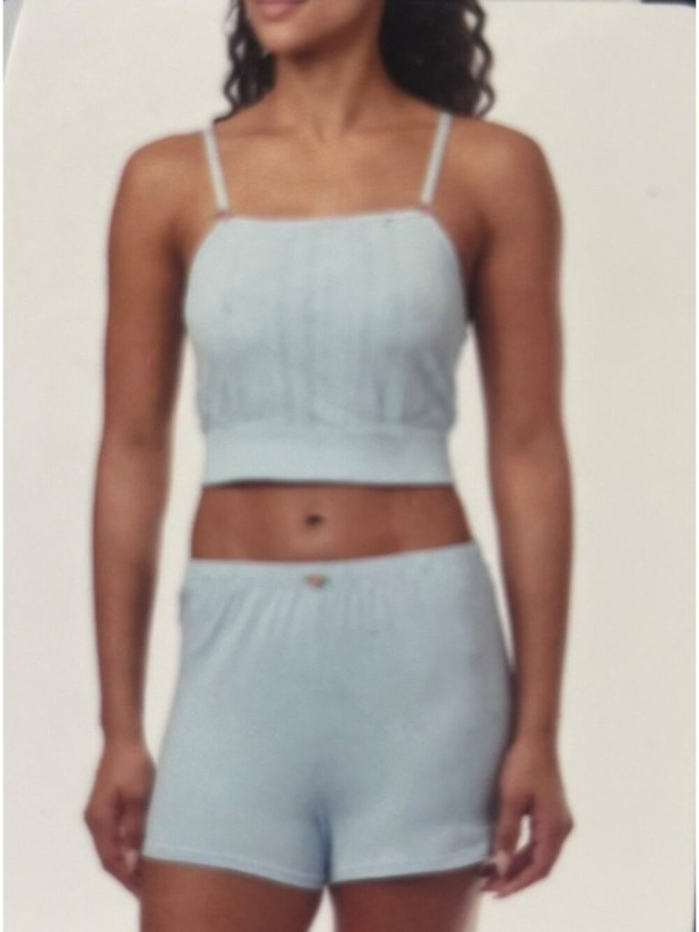 Paris Blues Loungewear Cami Shorts Set Pajama Medium Larimar Blue New Lightweigh